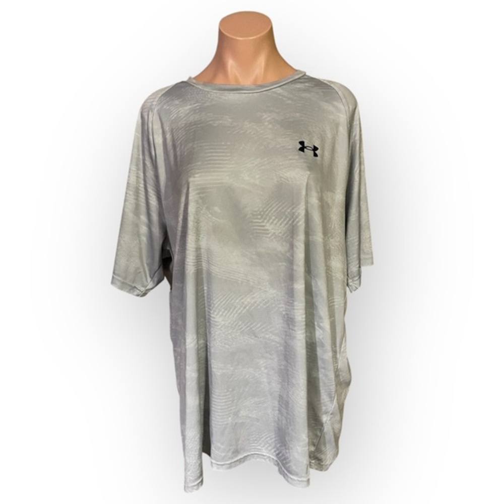 Under Armour Men’s 2XL Loose Fit Marbled Gray Active Shirt
